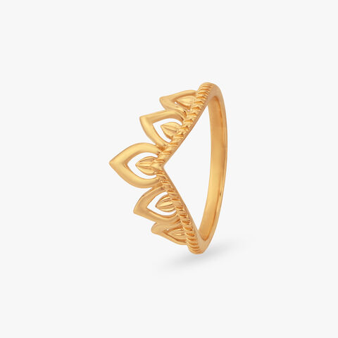 Lotus Crown Gold Ring