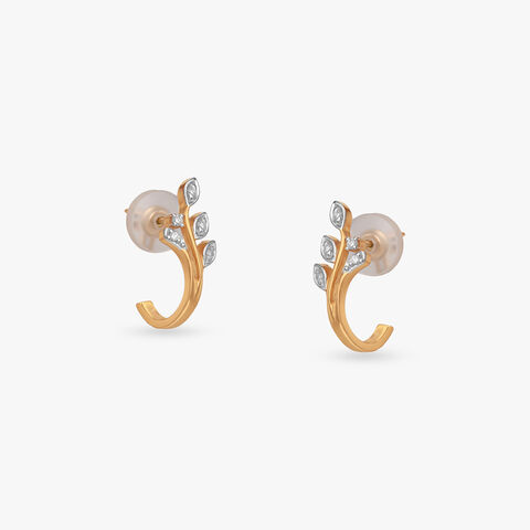 Bloom Arc Diamond Hoop Earrings