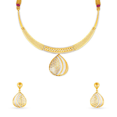 Teardrop Gold Necklace Set