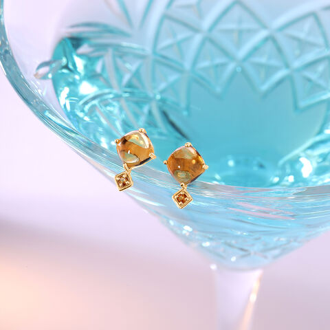 Golden Hour Glam 14KT  Citrine Stud Earrings