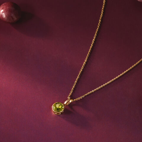Fresh Light Peridot Gold Pendant