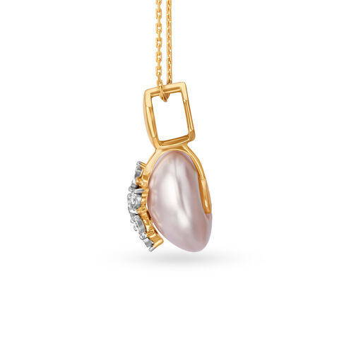 Ethereal Diamond Pendant in Yellow and White Gold