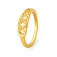 Whimsical Yellow Gold Looped Floral Finger Ring,,hi-res image number null