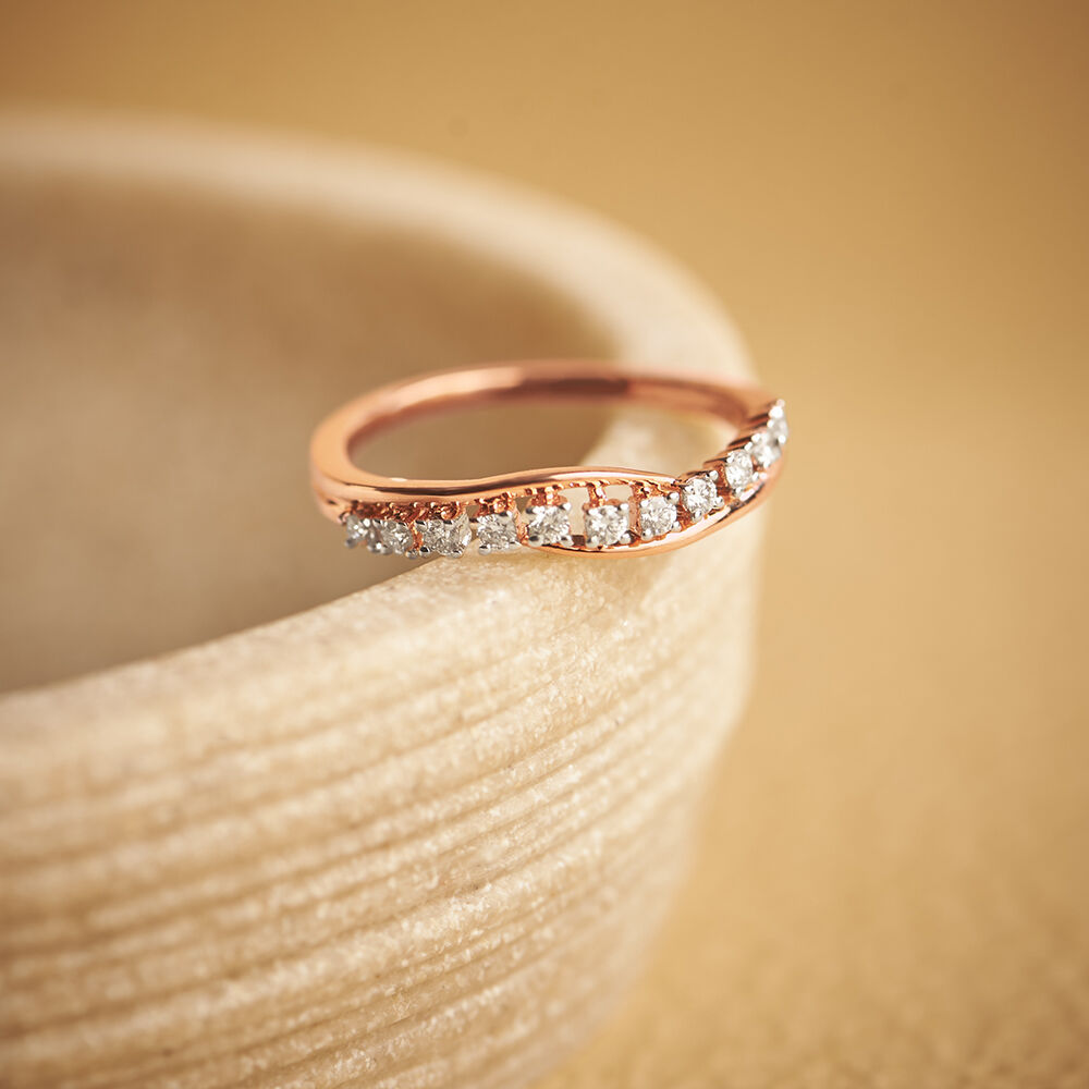 Rose Gold Pear Shape Ring, 2 Carat Engagement Ring, Infinity Twist Dia