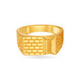 Impressive Brick Motif Gold Finger Ring For Men,,hi-res image number null