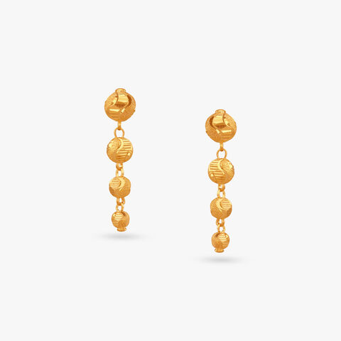 Shining Delight Gold Drop Earrings