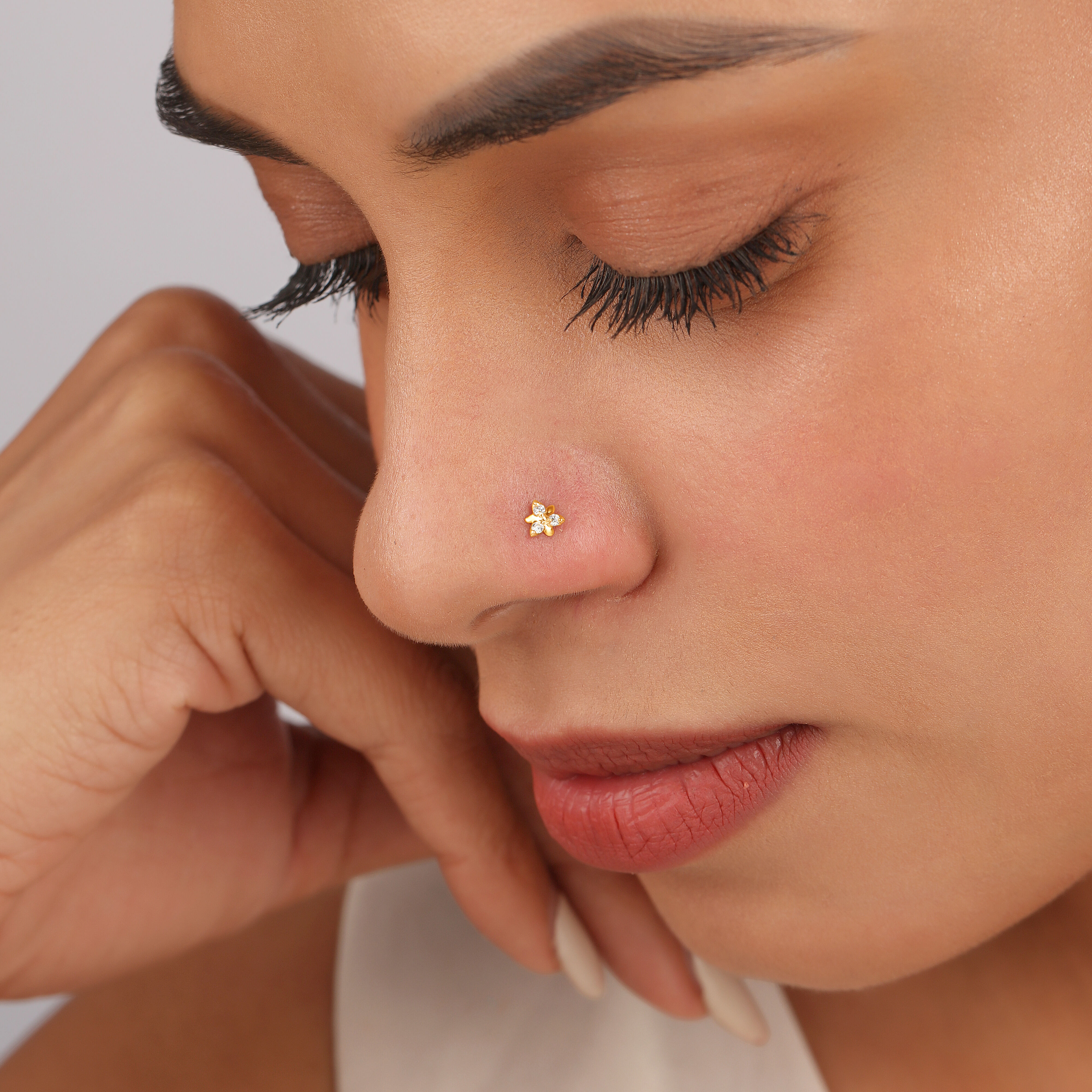 Tanishq gold nose ring sales