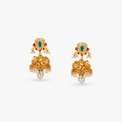 Heritage Pavilion Gold Jhumka Earrings