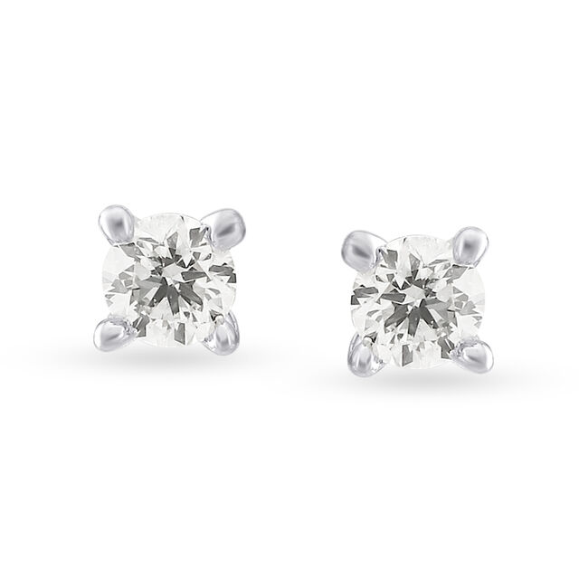 Traditional Floral Gold and Diamond Stud Earrings,,hi-res image number null