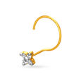Dainty Sublime Gold and Diamond Nose Pin,,hi-res image number null