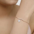 14 KT Rose Gold Star Of David Diamond Bracelet,,hi-res image number null