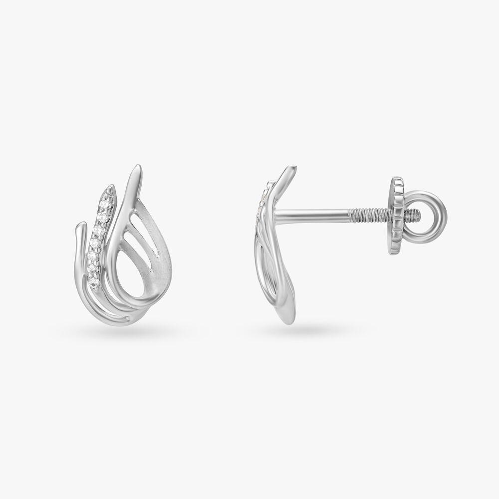 Platinum earrings tanishq shop