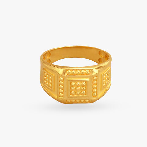 Regal Blocks Gold Finger Ring for Men