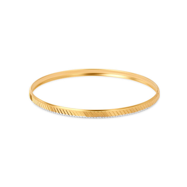 Aesthetic Yellow Gold Notched Bangle,,hi-res image number null