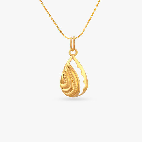 Cascading Shell Gold Pendant