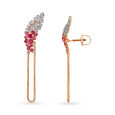 Stylish Diamond and Ruby Necklace Earrings Set in Rose Gold,,hi-res image number null