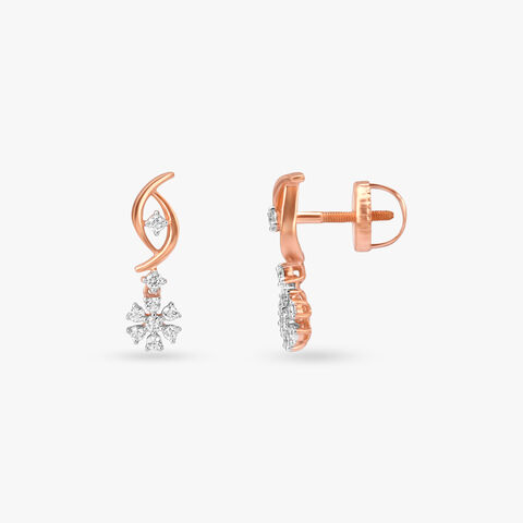 Twinkling Bloom Diamond Drop Earrings