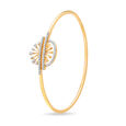 14 KT Yellow Gold Elegant Overlapping Bangle,,hi-res image number null