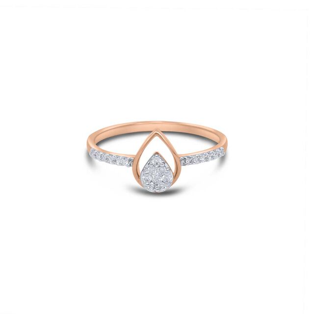 14 KT Rose Gold Paisley Diamond Ring,,hi-res image number null