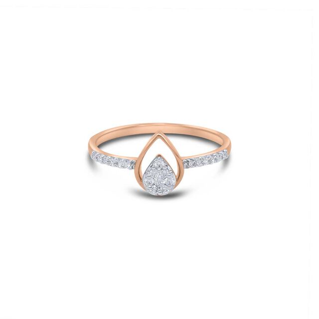 14 KT Rose Gold Paisley Diamond Ring,,hi-res image number null