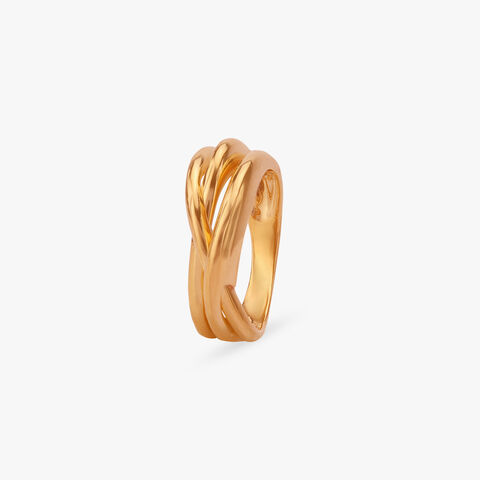 Cascade Overlap Gold Ring
