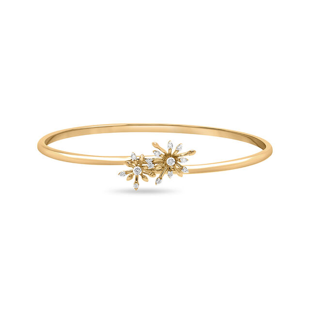 14 KT Yellow And White Gold Starry Sky Diamond Bangle,,hi-res image number null