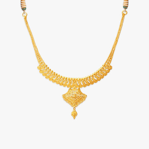 Grandeur Weave Gold Necklace Set