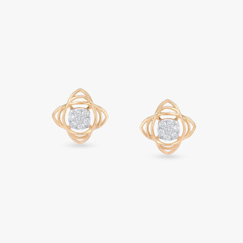 Orbit Bloom Diamond Stud Earrings