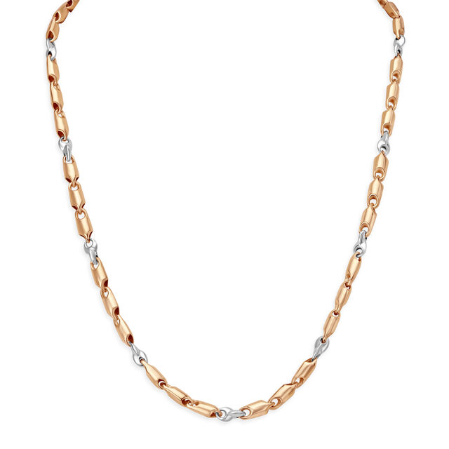 Smart Link Dual Tone Gold Chain For Men,,hi-res image number null