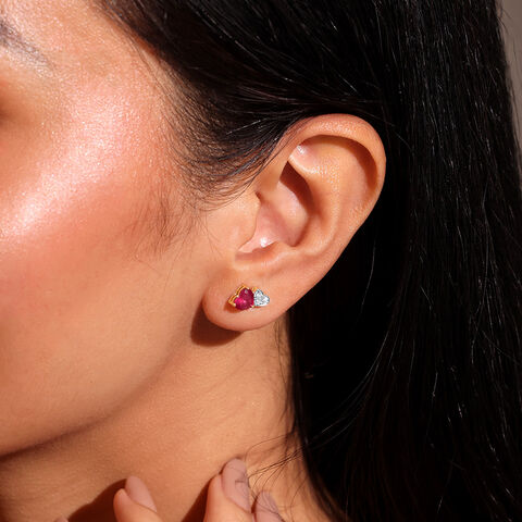 Scarlet Grace Ruby & Diamond Stud Earrings