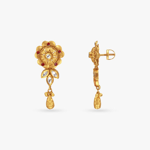 Antique Bloom Gold Drop Earrings
