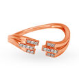 14KT Rose Gold Diamond Finger Ring,,hi-res image number null