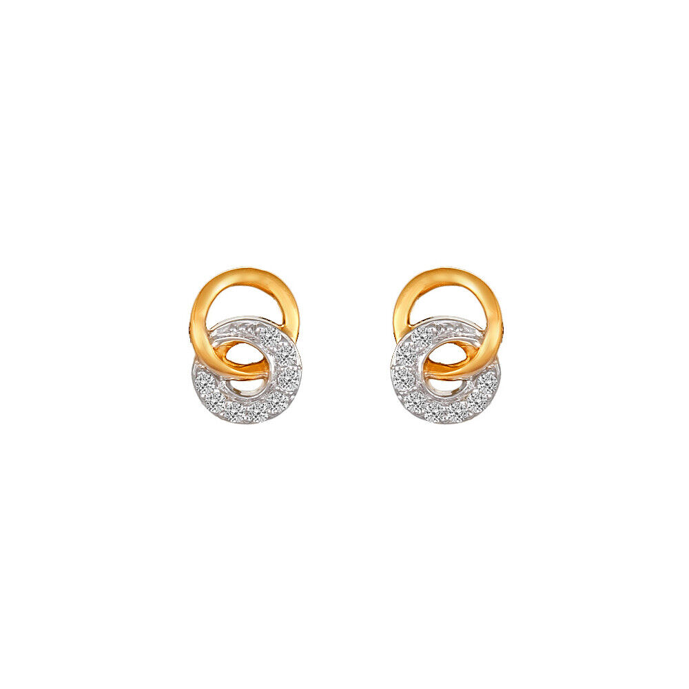 Rose Gold Halo Round Diamond Earrings