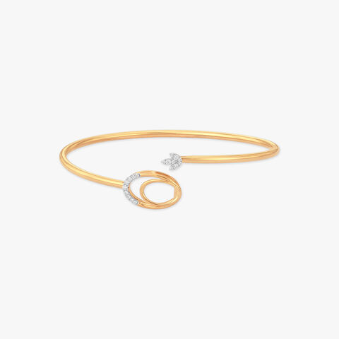 Orbiting Leaf Diamond Bangle
