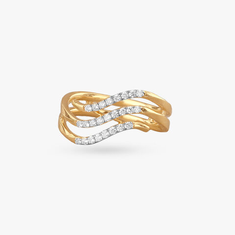 Cascading Waves Diamond Ring
