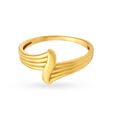 Sophisticated 22 Karat Yellow Gold Ridged Finger Ring,,hi-res image number null