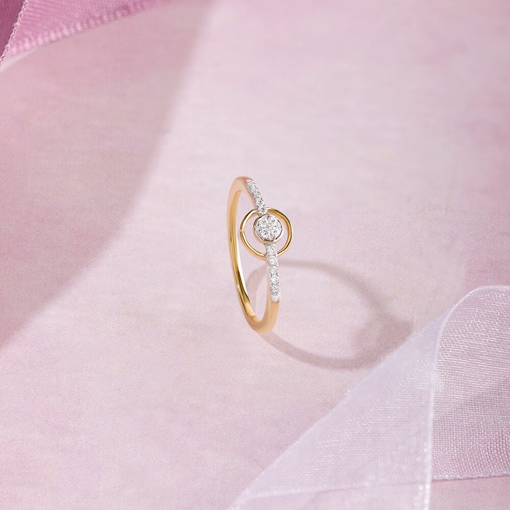 Gold Diamond Rings for Women Girls Mia by Tanishq