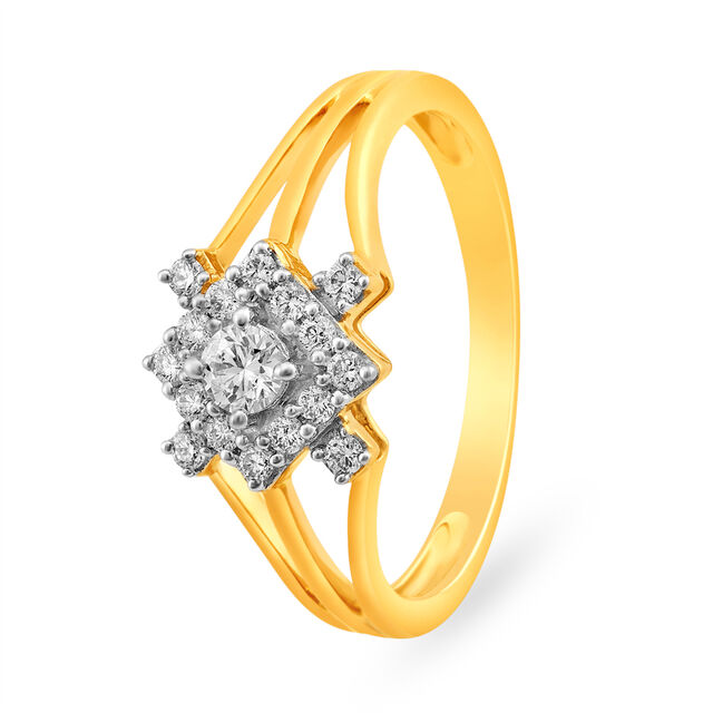 Enticing Yellow and Rose Gold Diamond Finger Ring,,hi-res image number null