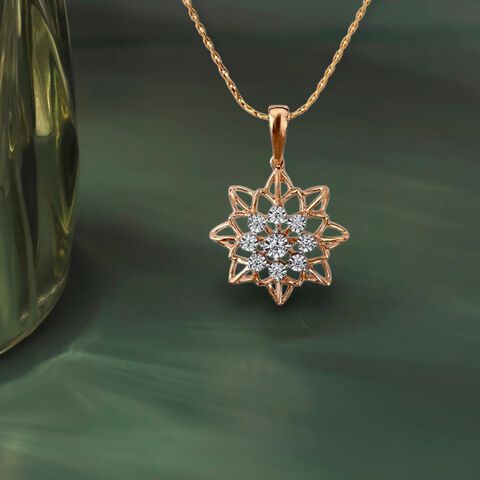 Floral Lattice Diamond Pendant