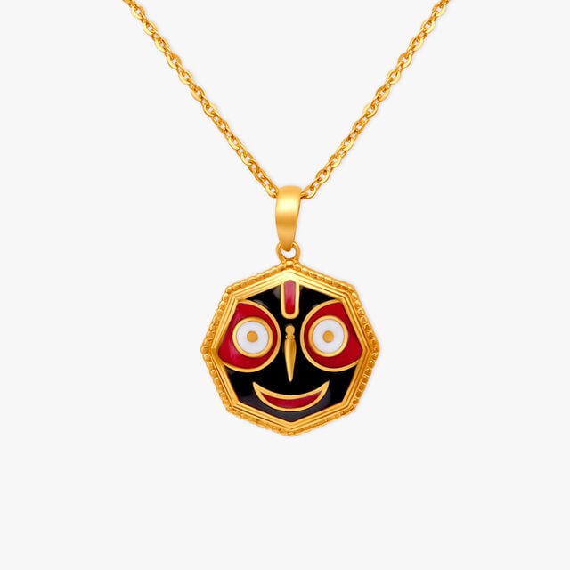 Surreal Lord Jagannath Pendant with Chain,,hi-res image number null
