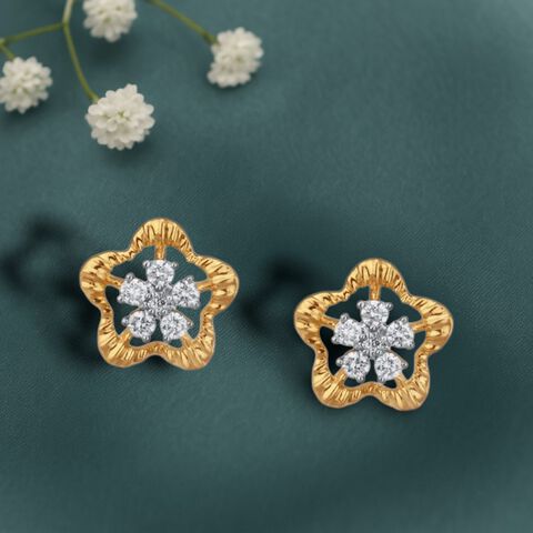 Sweet Blossom Diamond Stud Earrings For Kids