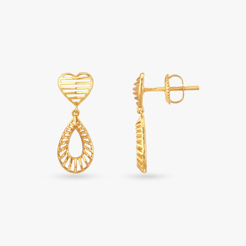 Heartline Glow Gold Drop Earrings
