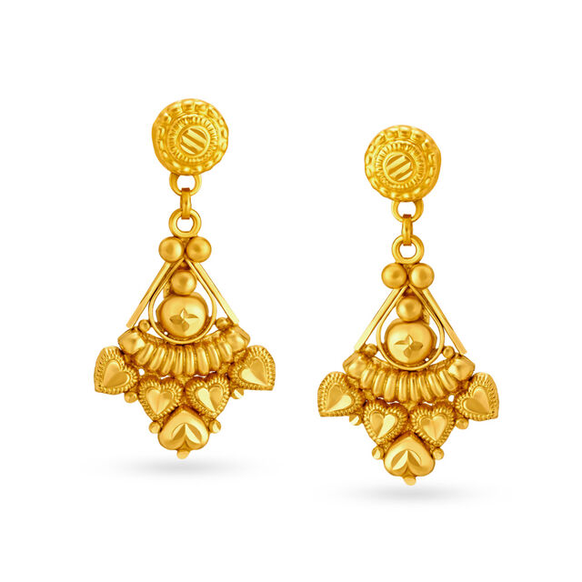 Tanishq 22 Karat Yellow Gold Drop Earrings,,hi-res image number null