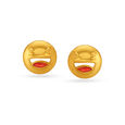 Cute Smiley Face Gold Stud Earrings For Kids,,hi-res image number null
