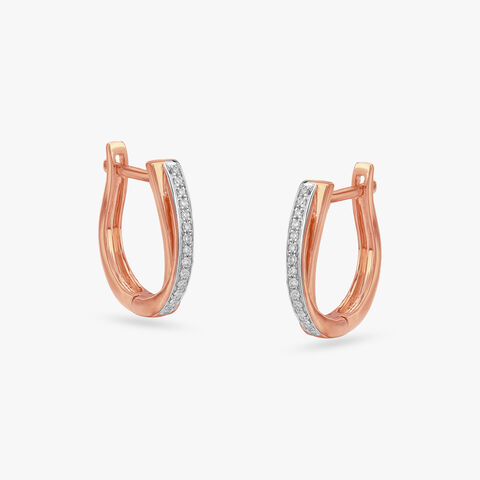 Sleek Spiral Diamond Hoop Earrings