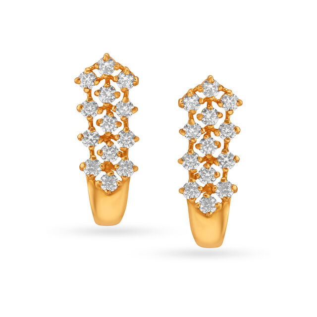 Captivating Fancy Gold Stud Earrings,,hi-res image number null