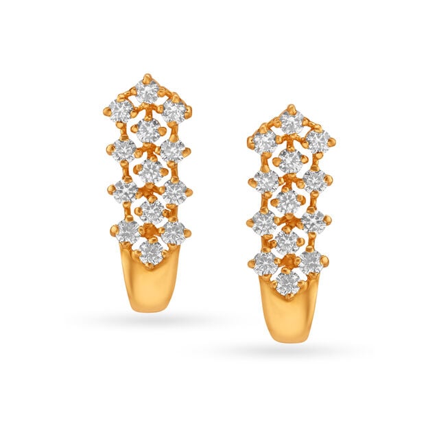 Captivating Fancy Gold Stud Earrings,,hi-res image number null