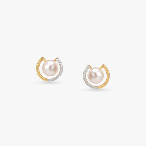 Orbital Grace Diamond Stud Earrings
