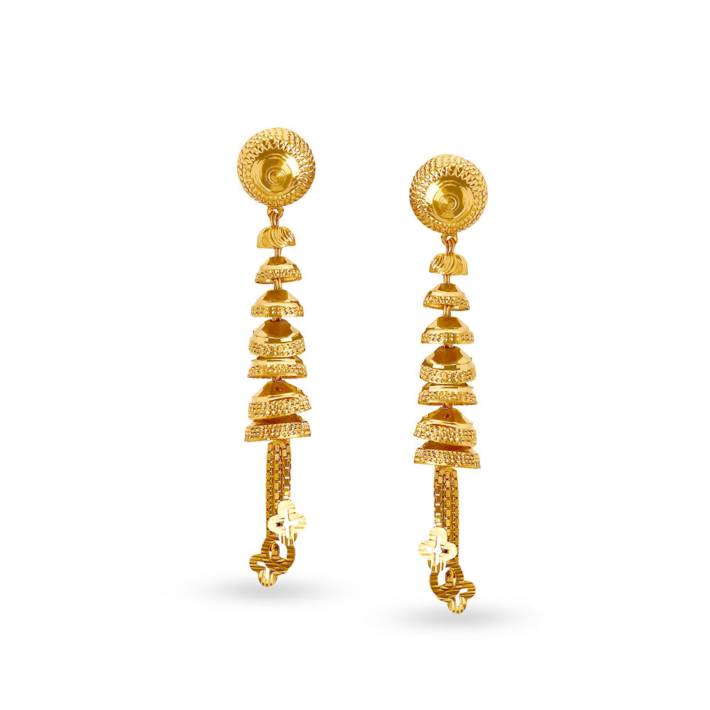 GLAMOROUS GOLD DROP EARRINGS - Navrathan