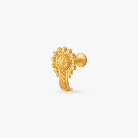 Sunlit Filigree Gold Nose Pin
